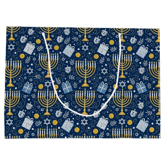 Hanukkah Menorah Gift Bag Groot Cadeauzakje (Achterkant)