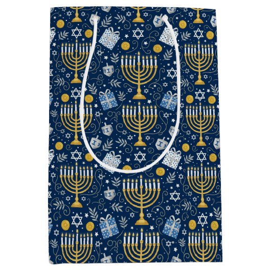 Hanukkah Menorah Gift Bag Medium Cadeauzakje (Voorkant)