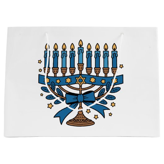 Hanukkah Menorah Groot Cadeauzakje (Voorkant)