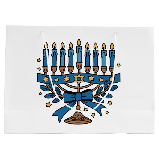 Hanukkah Menorah Groot Cadeauzakje (Achterkant)