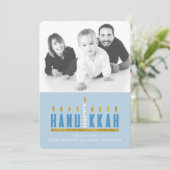 Hanukkah | Menorah Happy Hanukkah 1-fotokaart Kaart (Staand voorkant)