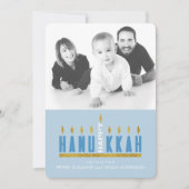 Hanukkah | Menorah Happy Hanukkah 1-fotokaart Kaart (Voorkant)