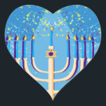 hanukkah menorah hart sticker<br><div class="desc">"hanukkah menorah",  "happy hanukkah",  menorah,  "star of david",  "chanukah jewish",  Hanukkah,  "jewish feestdagen",  "chanukah,  hannukah,  chanukkah channuka,  channukah,  chanukkah,  hannuka,  hebrew,  jew,  , judaism,  judaora,  judaha ica, </div>