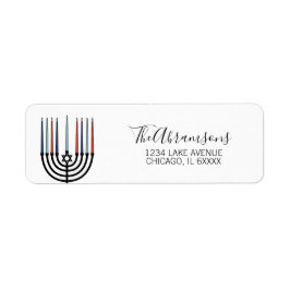 Hanukkah Menorah Holiday Adres Etiket