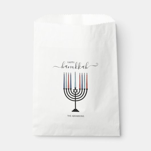 Hanukkah Menorah Holiday Favor Bags Bedankzakje (Voorkant)
