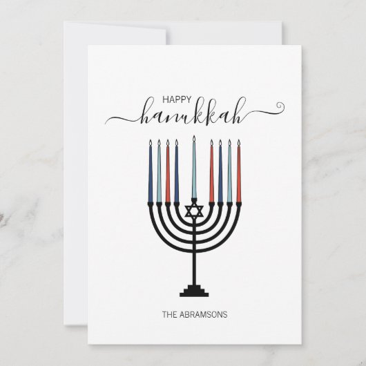 Hanukkah Menorah Holiday Kaart (Voorkant)