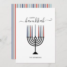 Hanukkah Menorah Holiday Kaart
