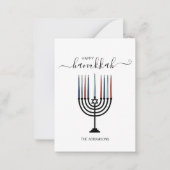 Hanukkah Menorah Holiday Mini Note Kaart Notitiekaartje (Voorkant)