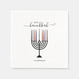 Hanukkah Menorah Holiday Paper Napkin Servet