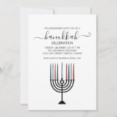 Hanukkah Menorah Holiday Party Uitnodiging (Voorkant)