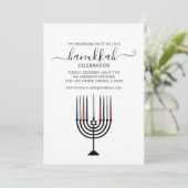 Hanukkah Menorah Holiday Party Uitnodiging (Staand voorkant)