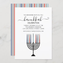 Hanukkah Menorah Holiday Party Uitnodiging