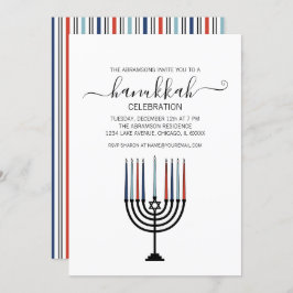 Hanukkah Menorah Holiday Party Uitnodiging
