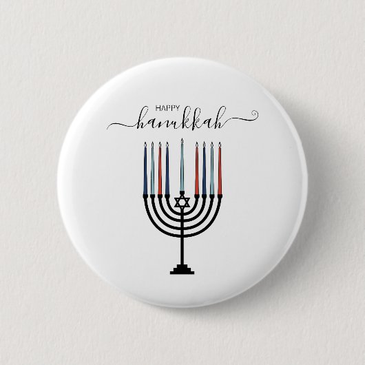 Hanukkah Menorah Holiday Pinback Button (Voorkant)