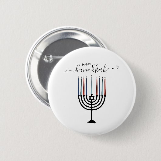 Hanukkah Menorah Holiday Pinback Button (Voorkant /achterkant)