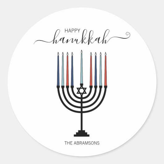 Hanukkah Menorah Holiday Sticker (Voorkant)