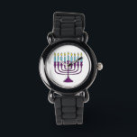 Hanukkah Menorah Horloge<br><div class="desc">Hanukkah Menorah wristwatch</div>