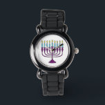 Hanukkah Menorah Horloge<br><div class="desc">Hanukkah Menorah wristwatch</div>