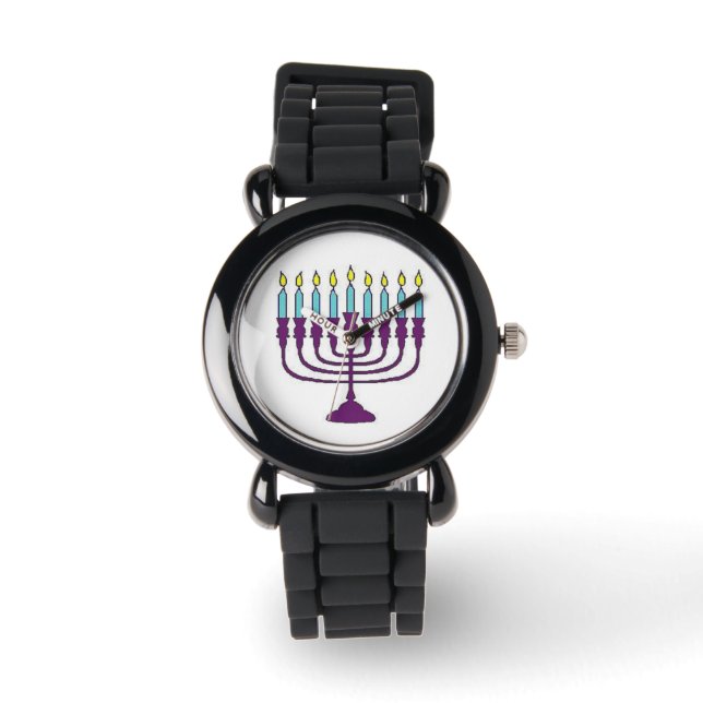 Hanukkah Menorah Horloge (Voorkant)