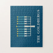 Hanukkah Menorah in Blue Personalized   Legpuzzel (Verticaal)