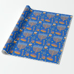 Hanukkah Menorah Jewish Holiday Pattern Cadeaupapier<br><div class="desc">Hanukkah Menorah Jewish Holiday Pattern Wrapping Paper</div>