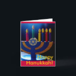 Hanukkah Menorah Kaart-kleuren Feestdagen Kaart<br><div class="desc">Deze prachtige kaart is perfect voor het vieren van Chanoeka.</div>