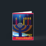Hanukkah Menorah Kaart-kleuren Feestdagen Kaart<br><div class="desc">Deze prachtige kaart is perfect voor het vieren van Chanoeka.</div>