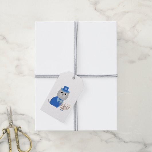 Hanukkah Menorah-Kat Cadeaulabel (Met Touw)