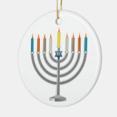 Hanukkah menorah keramisch ornament (Links)