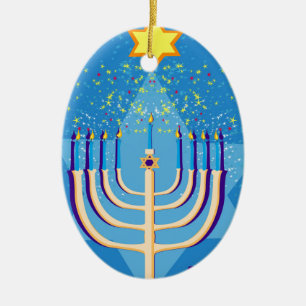 hanukkah menorah keramisch ornament