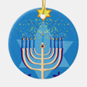 hanukkah menorah keramisch ornament (Voorkant)