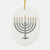 Hanukkah menorah keramisch ornament (Voorkant)