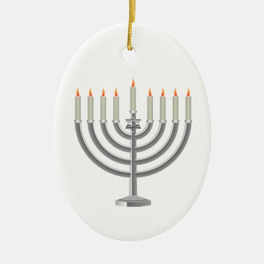 Hanukkah menorah keramisch ornament (Voorkant)