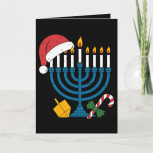 Hanukkah Menorah Kerstmis Sinterklaas Hoed Draidel Kaart