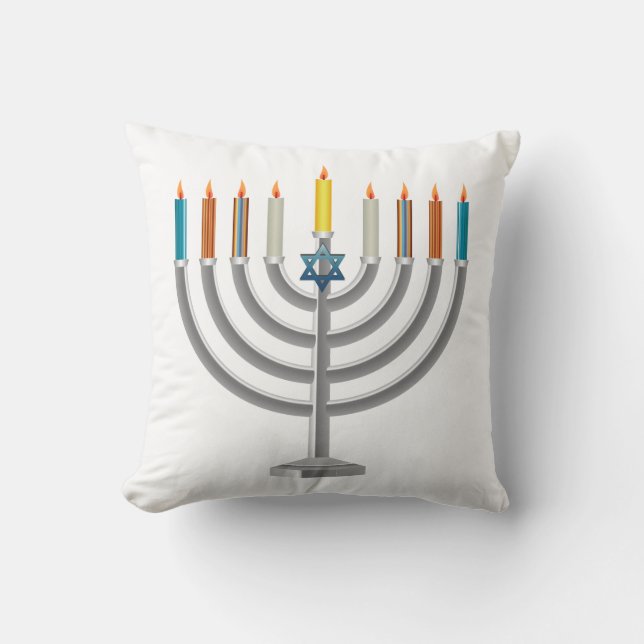 Hanukkah menorah kussen (Voorkant)