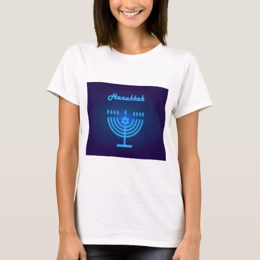 Hanukkah Menorah licht Festival decoratie T-shirt (Voorkant)
