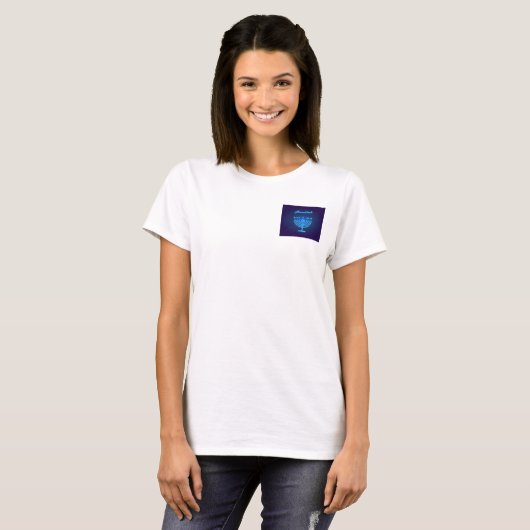 Hanukkah Menorah licht Festival decoratie T-shirt (Voorkant volledig)