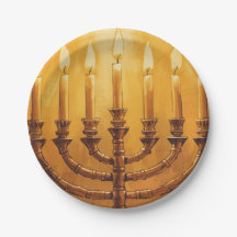 Hanukkah Menorah Lichten Papieren Bord