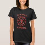 Hanukkah Menorah Lighting Fire Marshal brandweerma T-shirt<br><div class="desc">Hanukkah Menorah Lighting Fire Marshal Firefighter Chanukah.</div>
