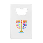 Hanukkah Menorah Lights Holiday Creditkaart Flessenopener (Achterkant)