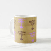 Hanukkah Menorah Lights Holiday Gold Symbol Koffiemok (Voorkant links)