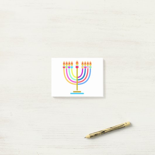 Hanukkah Menorah Lights Holiday Post-it® Notes (Op bureau)