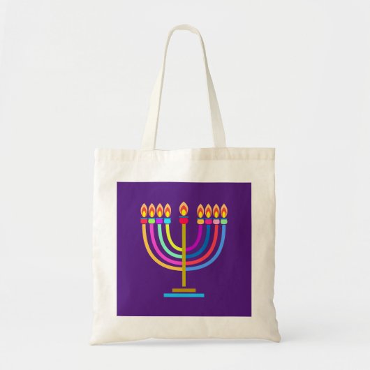 Hanukkah Menorah Lights Holiday Tote Bag (Voorkant)