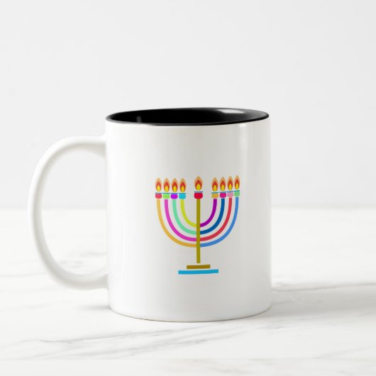 Hanukkah Menorah Lights Holiday Tweekleurige Koffiemok (Links)
