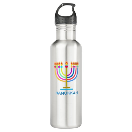 Hanukkah Menorah Lights Holiday Waterfles (Voorkant)