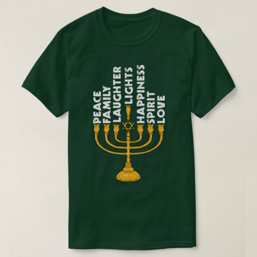 Hanukkah Menorah Lights T-shirt (Design voorkant)