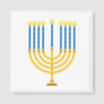 Hanukkah Menorah Magneet<br><div class="desc">Viel Hanukkah met deze Menorah met kaarsen.</div>