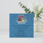 Hanukkah Menorah met de uitnodiging van kaarsen (Staand voorkant)