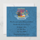 Hanukkah Menorah met de uitnodiging van kaarsen (Voorkant)