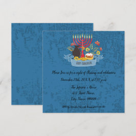Hanukkah Menorah met de uitnodiging van kaarsen